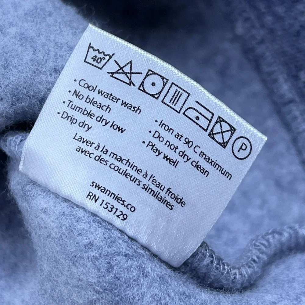 Swannies Golf Wolff Fleece Pullover‎ 1/4 Snap Sz M Sky Heather/Charcoal Pullover